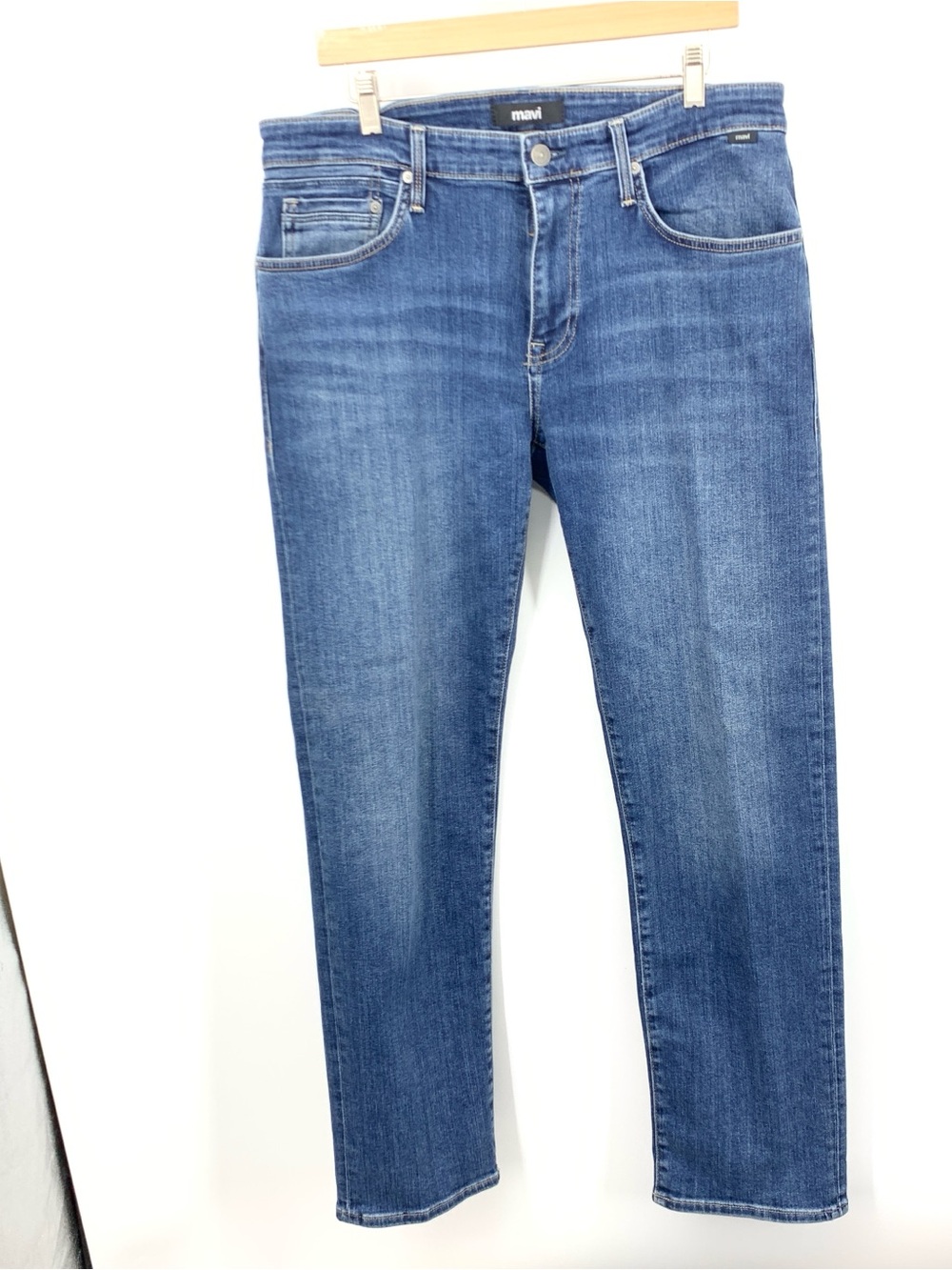 MAVI Men Size 34 x 32 Jeans Zach Straight Leg Pants Light Wash Organic Stretch